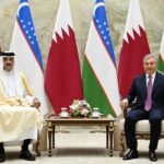دیدار امیر قطر با رییس‌جمهور اوزبیکستان